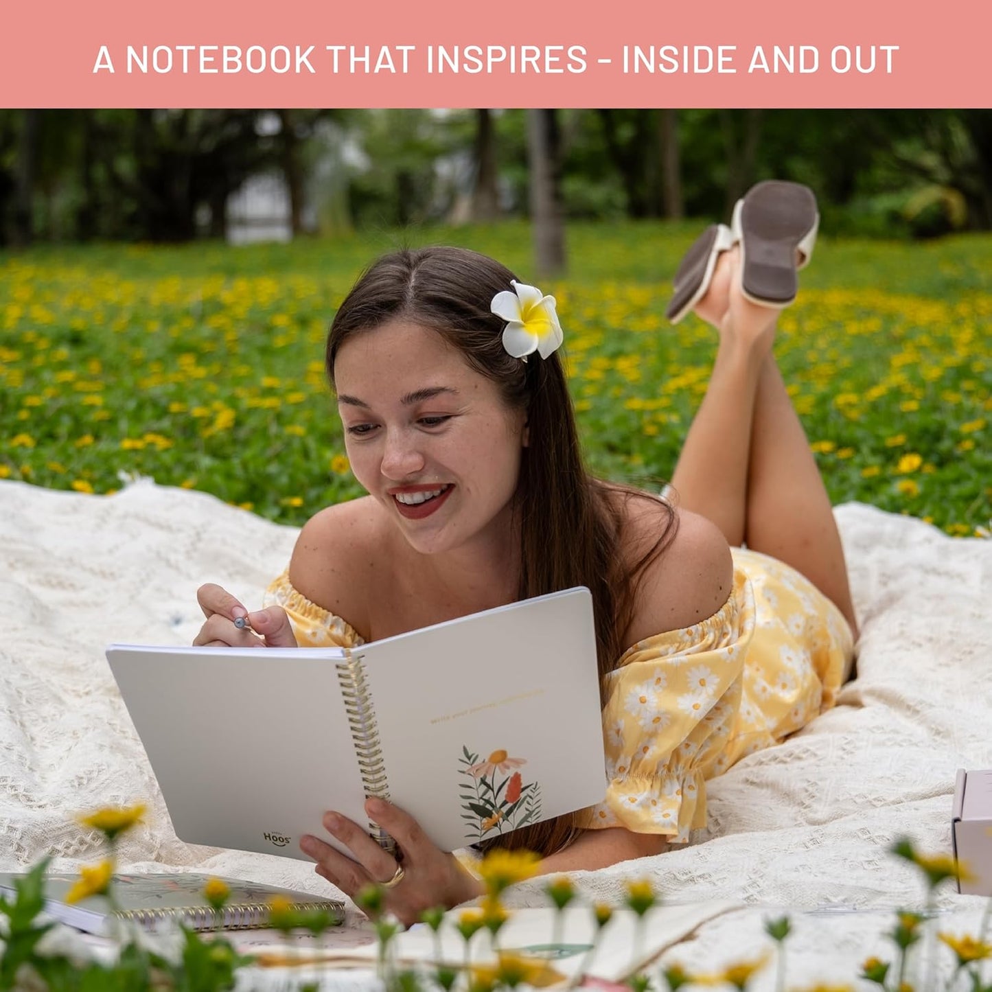 Happy Hoos® Aesthetic Spiral Notebook - 6.25" x 8.25" College Ruled Journal Notebook - Hard Cover Writing Journal for Work, School, Travel, More - Floral Notebook 8 Seasonal Designs (Joyful Journey)