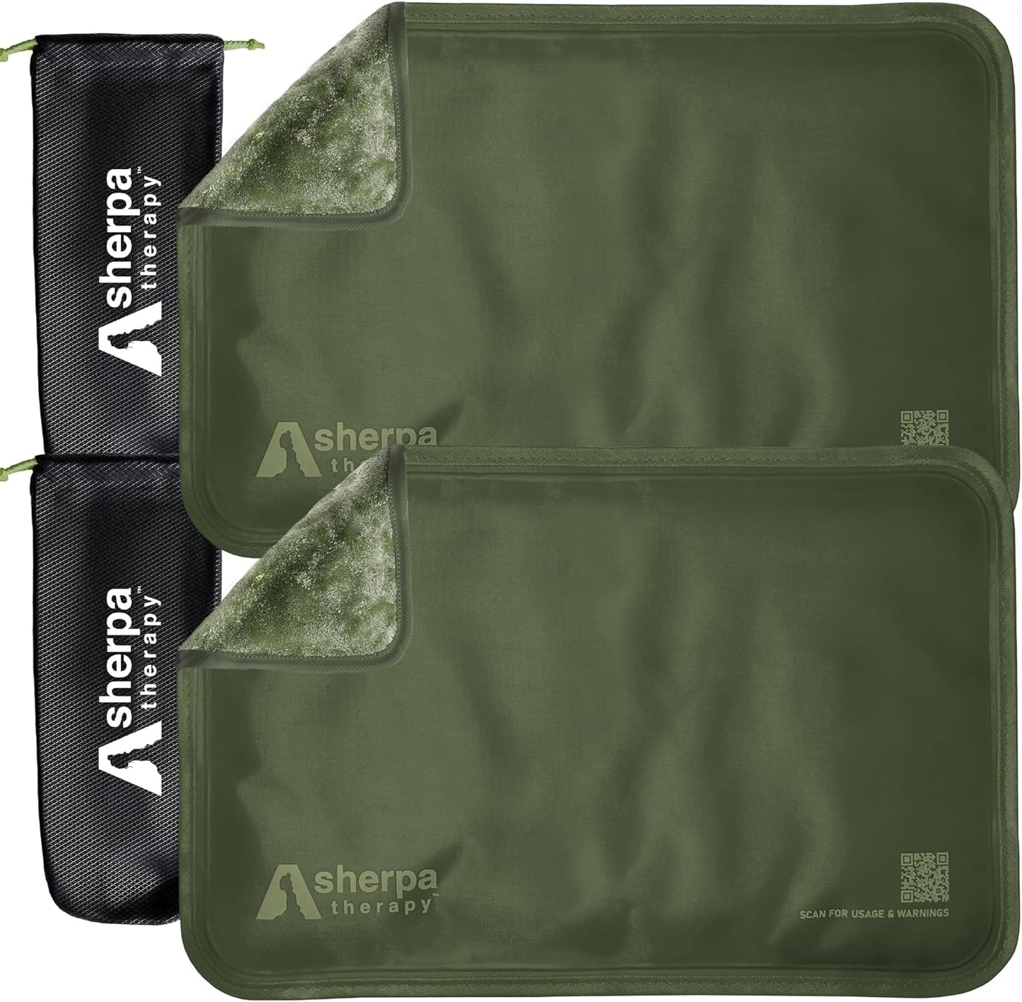 Medium Flexible Gel Ice Packs for Injuries Reusable - Soft Hot and Cold Packs for Injuries for Ankle, Arm, Foot, Leg, Back Pain Relief - 8" x 12" - 2PK - Green