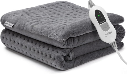 GENIANI Electric Throw - Heating Pad for Back Pain & Cramps Relief - Auto Shut Off, Machine Washable, Moist Heat Pad for Neck & Shoulder - Birthday Gift for Women, Extra Large 24 x 12 inches