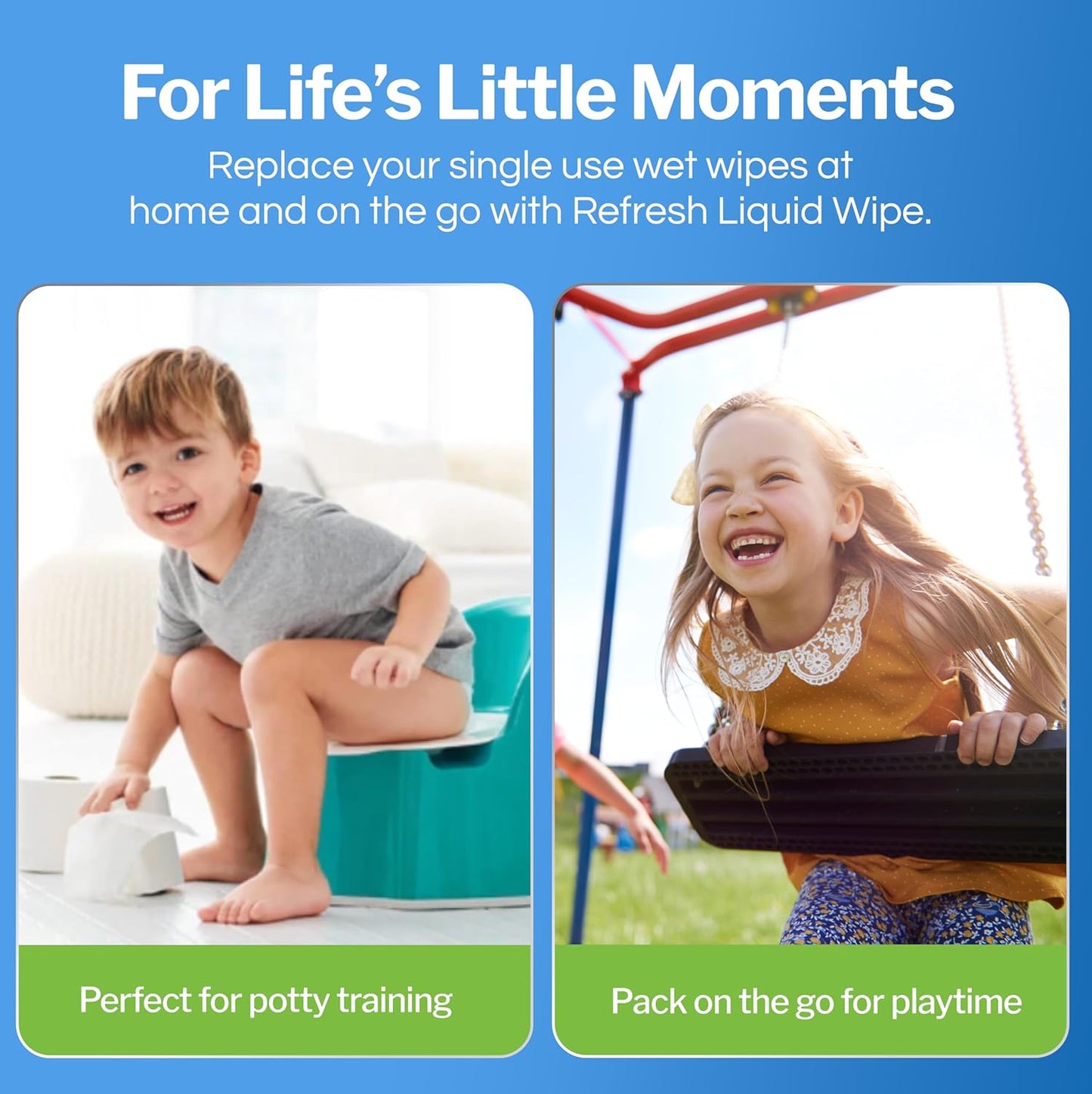 Refresh Liquid Wipe Free: Toilet Paper Foam. Eco-Friendly Wet Wipe Alternative For Sensitive Skin with Aloe and Witch Hazel. Plumbing Safe. 250ml/50ml Combo (10.14 Total Fl Oz).…