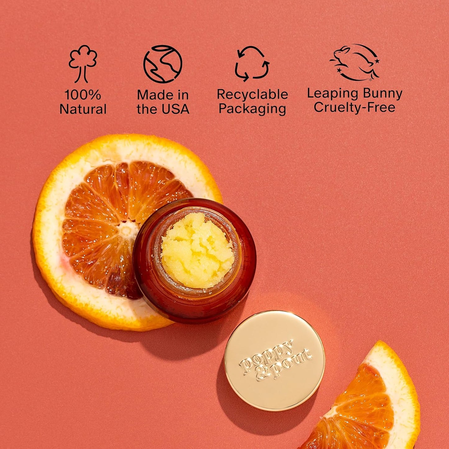 Poppy & Pout Natural Lip Scrub, Moisturizing Sugar Scrub for Dry Lips, Lip Scrubber Exfoliator with Essential Oils Smooths and Hydrates Lips, In Recyclable Glass Jars, Cruelty Free - Cinnamint