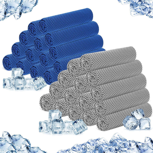 Hosuly 30 Pack Cooling Towels, 40"x12" Ice Breathable Soft Chilly Sweat Rag Microfiber Workout Rags for Gym Cooling Towels for Neck and Face for Yoga Golf Sport Running