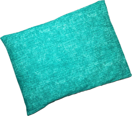 Microwavable Corn Filled Heating Pad and Cold Pack/Washable 100% Cotton Cover (Cross Hatch - Mint, 7.5in W x 11in L)