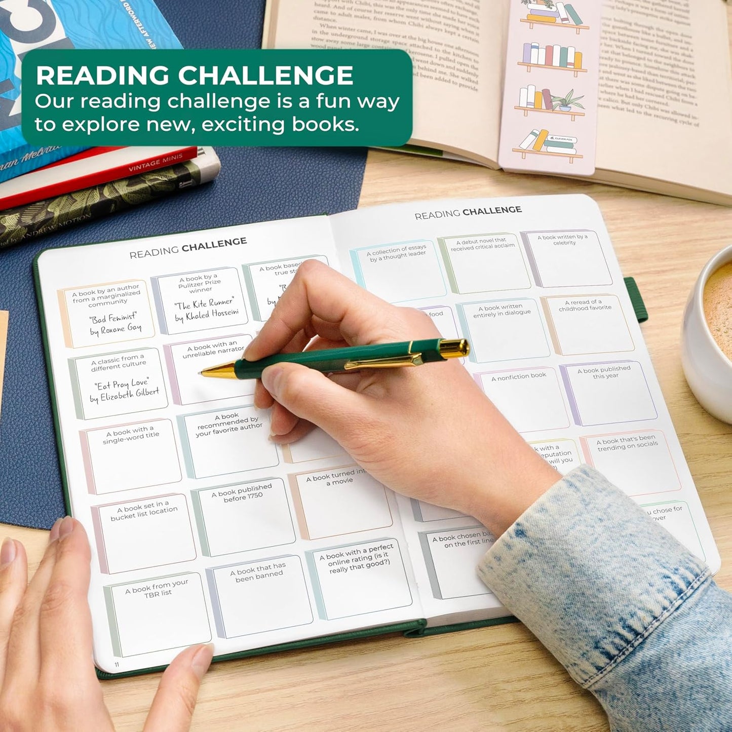 Clever Fox Reading Journal Premium – Review Log Notebook with Reading Tracker – Gifts & Accessories for Book Lovers, Adults & Kids (Forest Green)