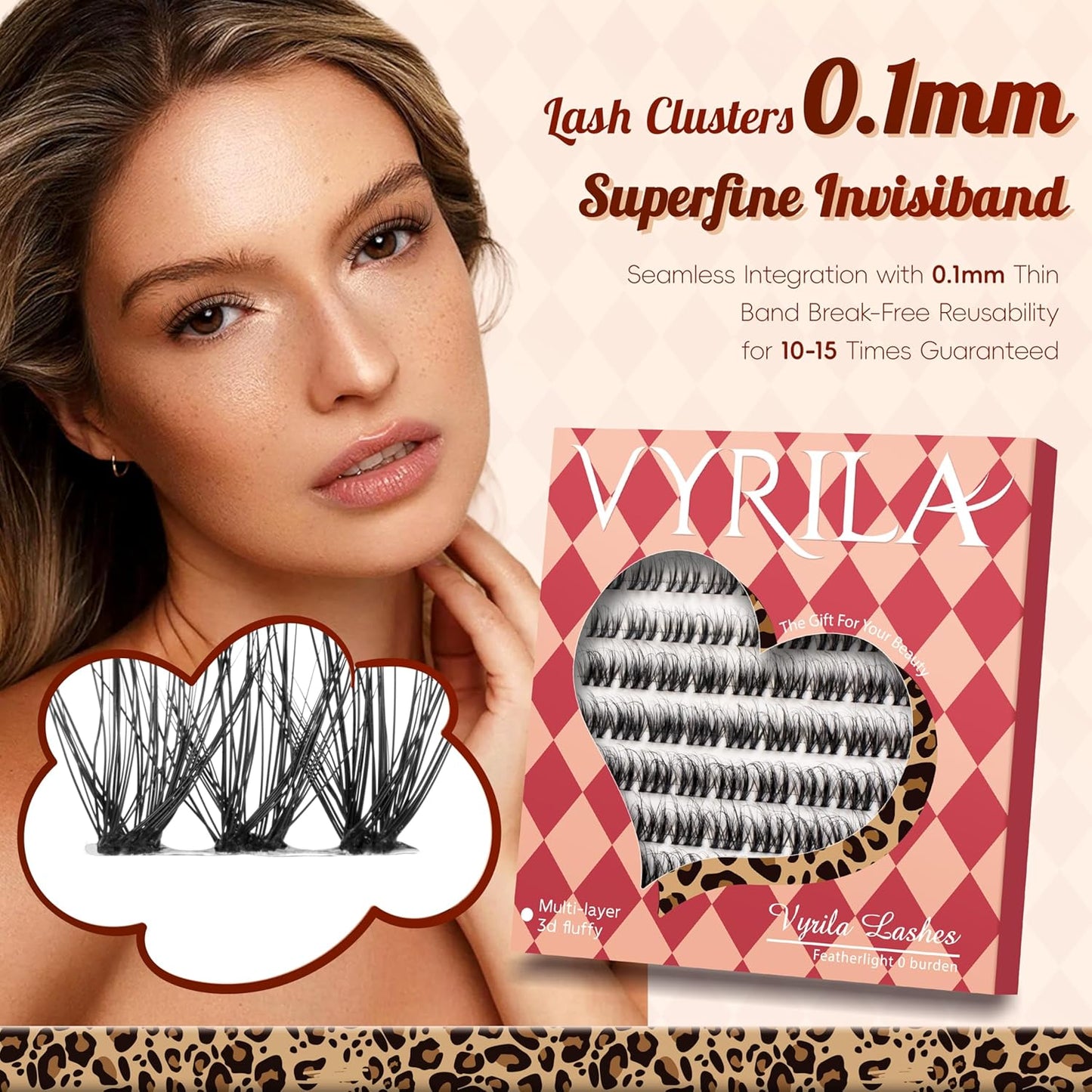 Lash Clusters 0.05mm PBT Fiber Eyelash Clusters, 0.1mm Superfine Invisiband D Curl Diy Lash Extension, 72pcs 8-16mm Individual Like Eyelash Extensions (Soul-D-8-16Mix)