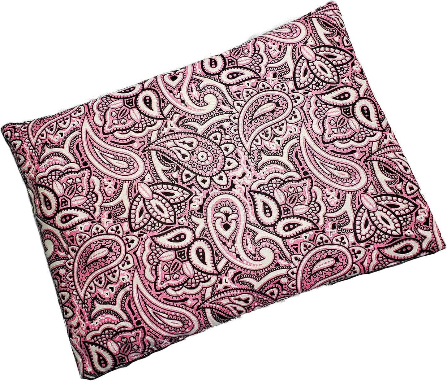 Microwavable Corn Filled Heating Pad and Cold Pack/Washable 100% Cotton Cover (Bandana - Pink, 7.5in W x 11in L)